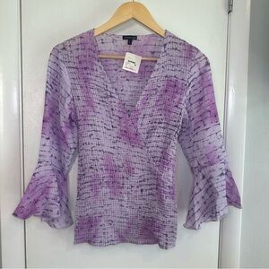 Piano Y2K Fitted Fairy Blouse. NWT. Size: Large. Color: Purple.